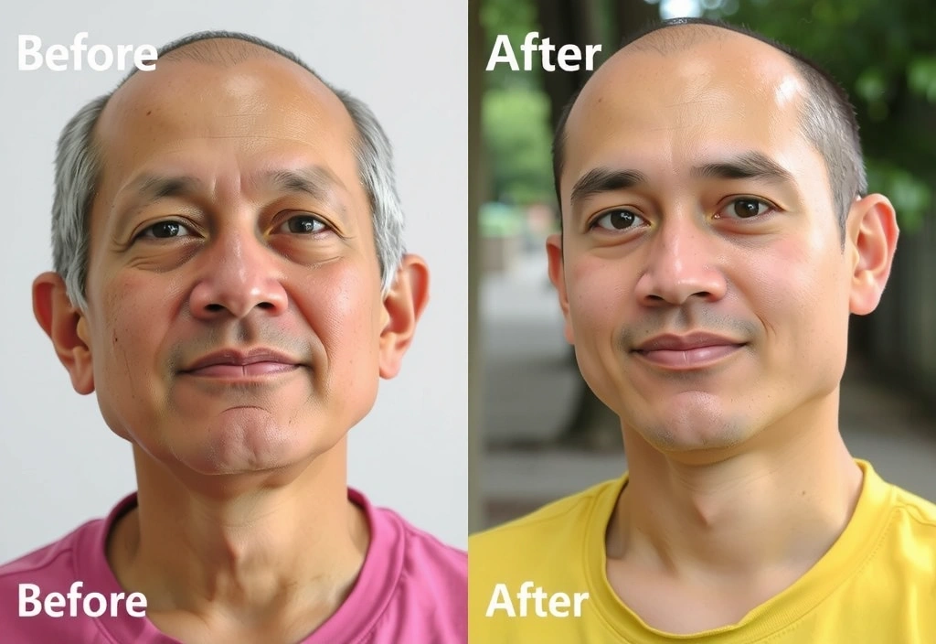 Before and after healthy lifestyle change - client 4